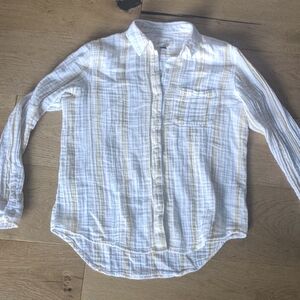 100% cotton striped button up shirt. Size xsmall
